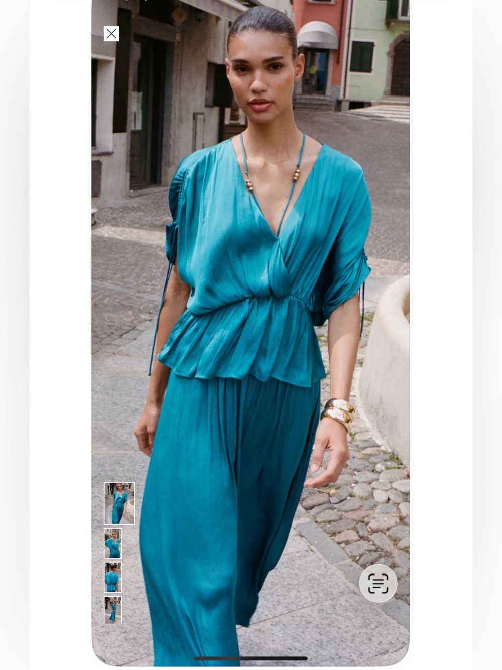 Zara Satin Top & Midi Skirt